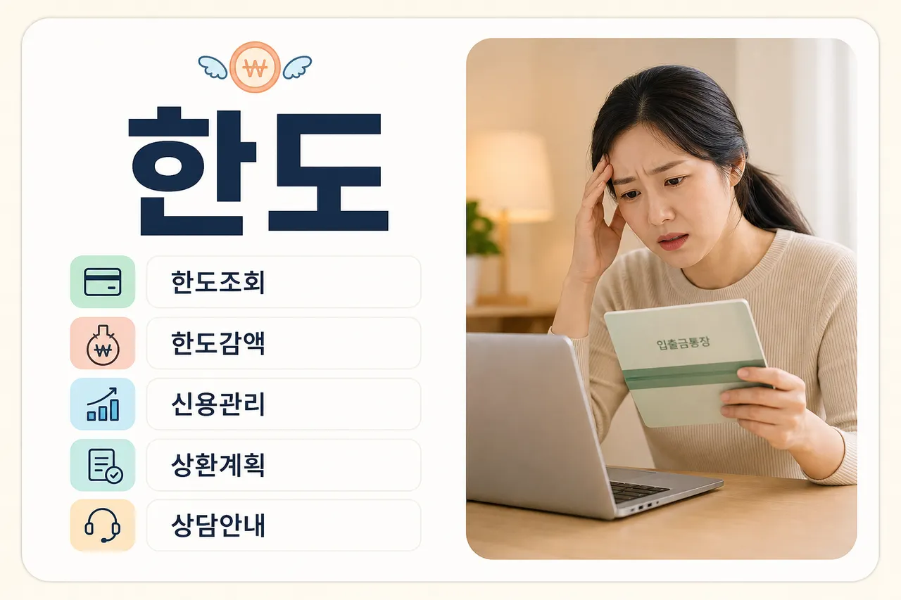 A Korean woman in her 30s looking distressed while holding a bank passbook and looking at a laptop screen, warm indoor lighting, realistic photograph style