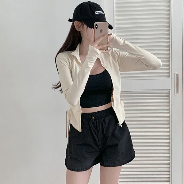 [잘록허리🌞4피스set] 플라비 셔링 집업 워머 래쉬가드 (26SW047) 추가 이미지 3