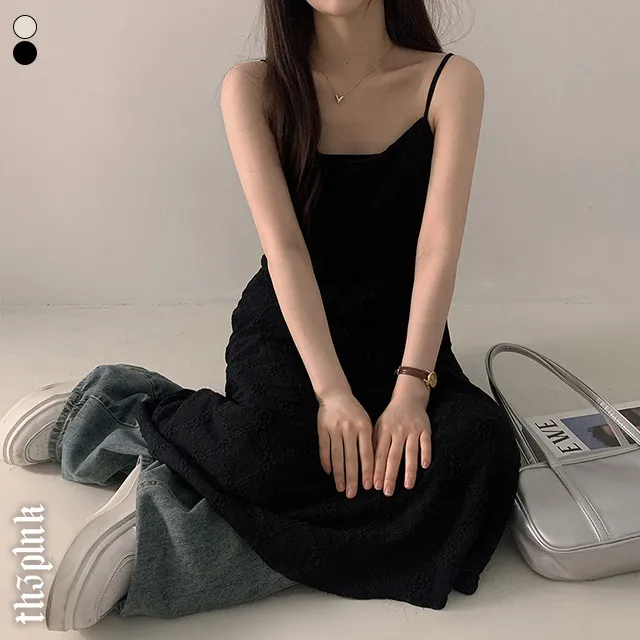 [숏,롱/여름레이어드/made] 아멜 A라인 펀칭 숏 롱 나시 원피스 (2color) 추가 이미지 2