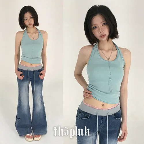 [🍋옐로우추가/컬러맛집/여름나시/이너템추천] 다깅 슬림핏 무지 홀터넥 나시 (12color) 대표 이미지