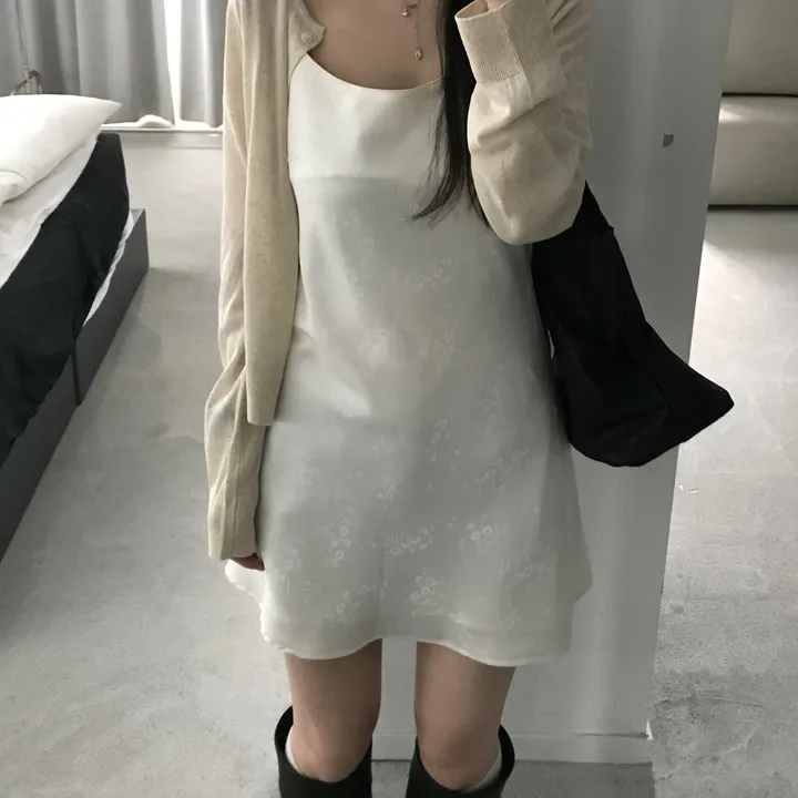 플라워 새틴 미니 원피스 (one color) 추가 이미지 2
