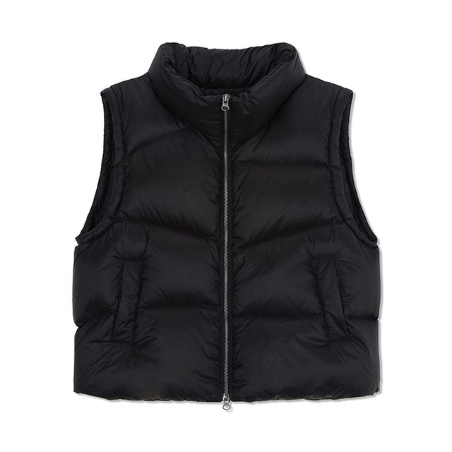 UNBALANCE QUILTED DOWN VEST FOR WOMEN IN BLACK