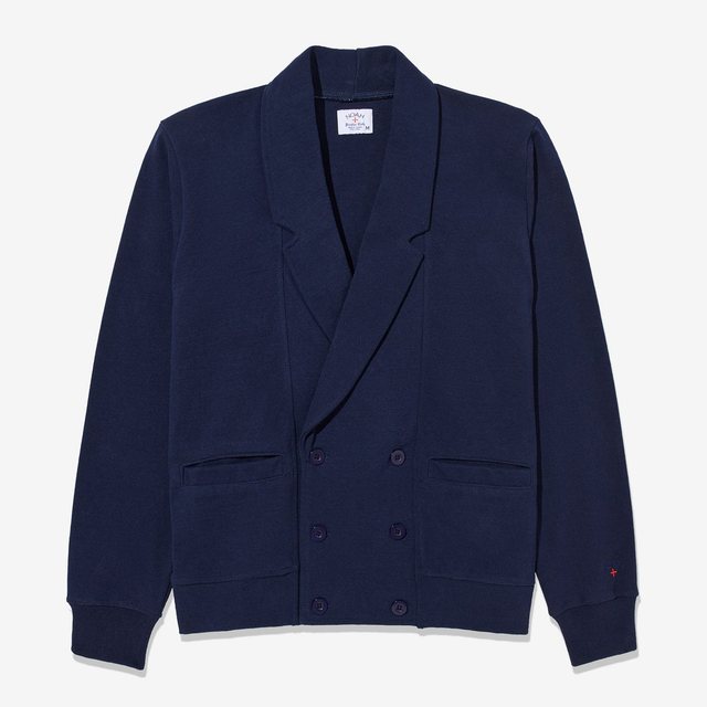 (U) 더블 브레스티드 럭비 카디건 네이비 DOUBLE-BREASTED RUGBY CARDIGAN NAVY