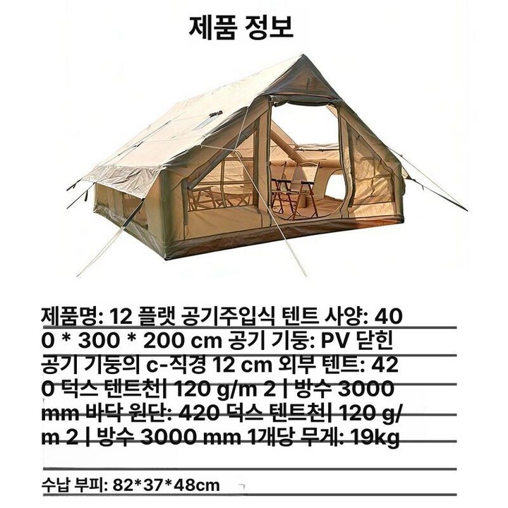 캠핑장 파쇄석 위에 텐트를 넓게 펼쳐두고 공기 주입구를 찾고 있는 생생한 모습