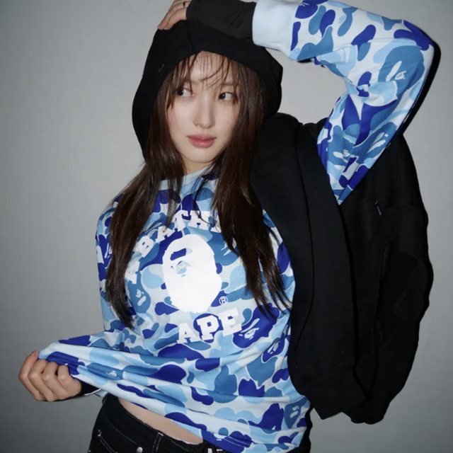ABC 카모 콜리지 롱슬리브 티셔츠(M) BLUE